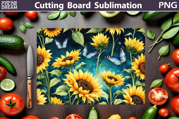 Sunflowers Cutting Board | Butterfly Cutting Board