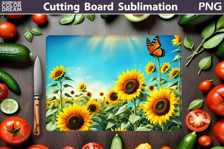 Sunflowers Cutting Board | Butterfly Cutting Board