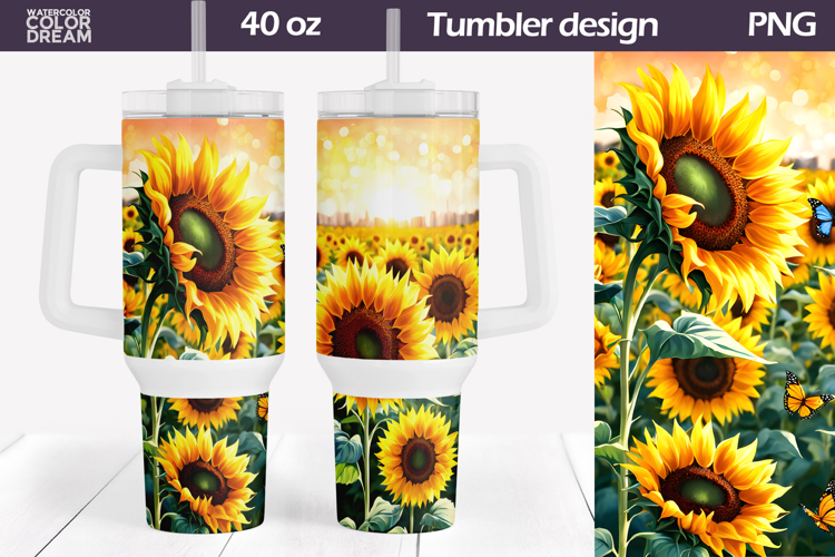 Sunflowers Tumbler 40 Oz | Wildflower Tumbler 40 OZ
