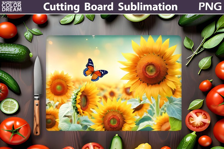 Sunflowers Cutting Board | Butterfly Cutting Board