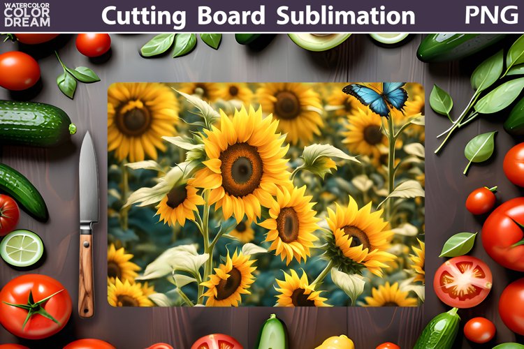 Sunflowers Cutting Board | Butterfly Cutting Board