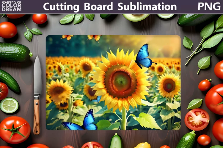 Sunflowers Cutting Board | Butterfly Cutting Board