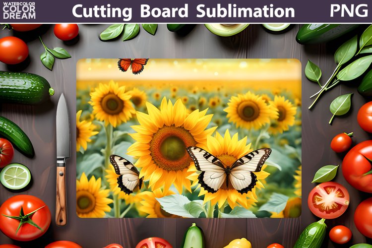 Sunflowers Cutting Board | Butterfly Cutting Board