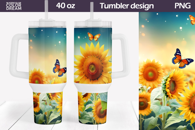 Sunflowers Tumbler 40 Oz | Wildflower Tumbler 40 OZ