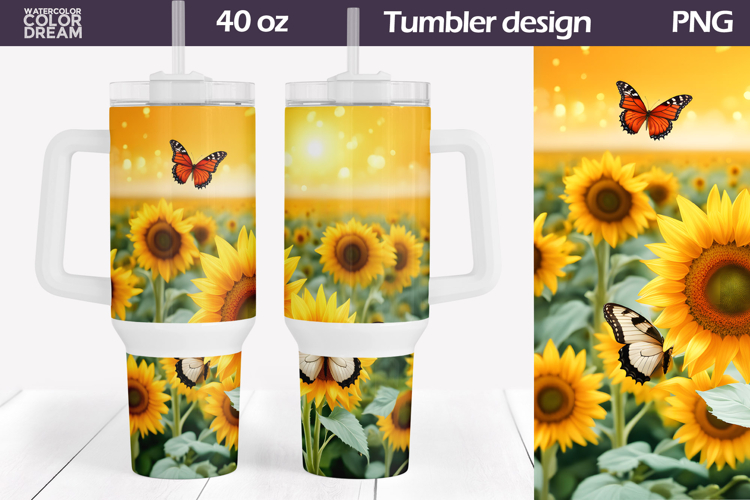 Sunflowers Tumbler 40 Oz | Wildflower Tumbler 40 OZ