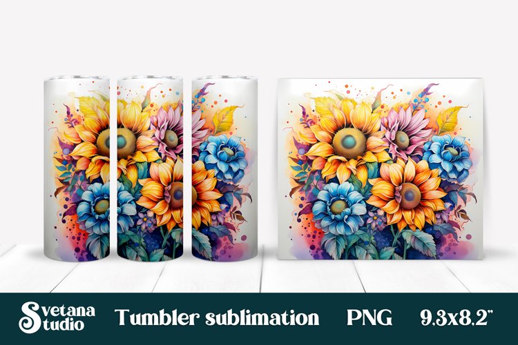 Sunflower tumbler wrap | Sunflower sublimation tumbler