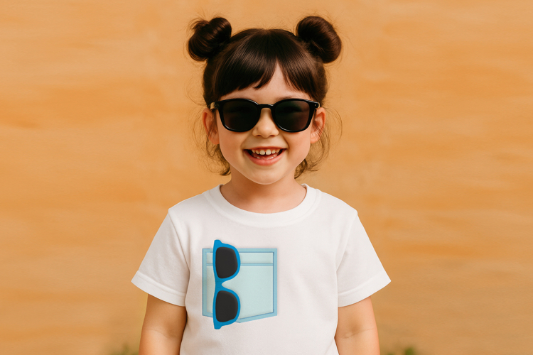 Mock Pocket with Sunglasses Applique Embroidery File