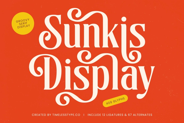 Sunkis Display - Groovy Serif Display Font