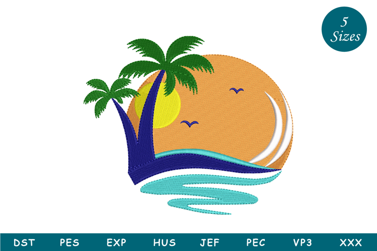 Beach Embroidery Designs Image 11