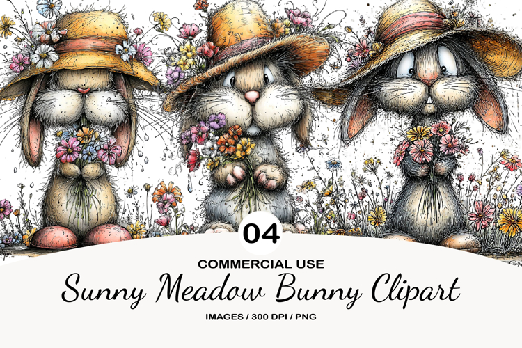 Sunny Meadow Bunny Clipart