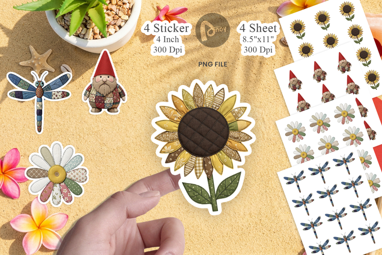 Sunny Meadow Fabric Sticker example image 1