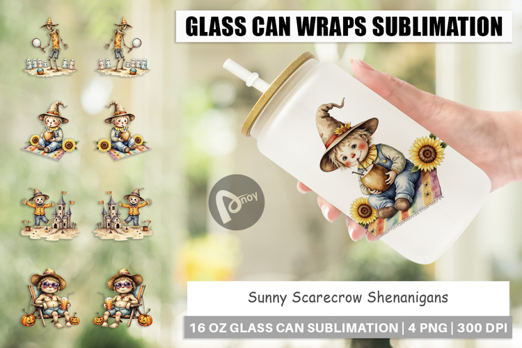 Glass Can Sunny Scarecrow Fun