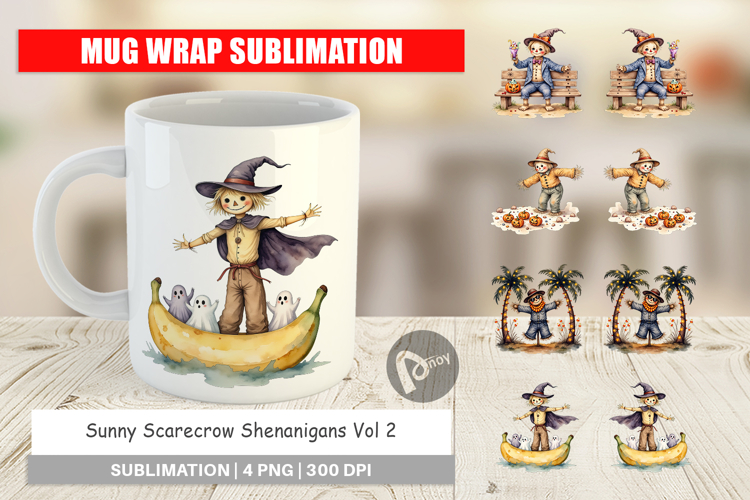 Mug Wrap Sunny Scarecrow Fun