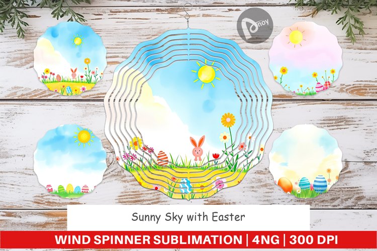 Wind Spinner Sunny Sky with Easter example image 1