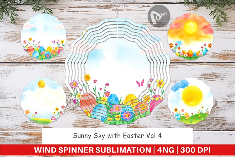 Wind Spinner Sunny Sky with Easter example image 1