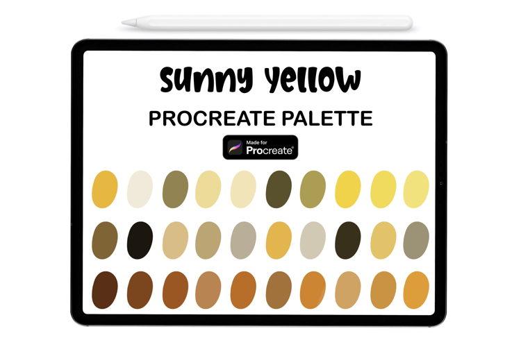 Sunny Yellow Procreate Palette - Procreate Color Palette