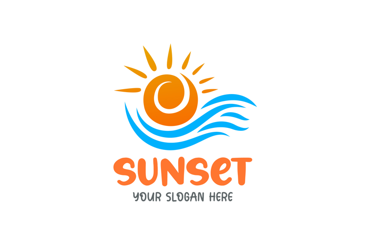 Summer beach logo vector template illustration design