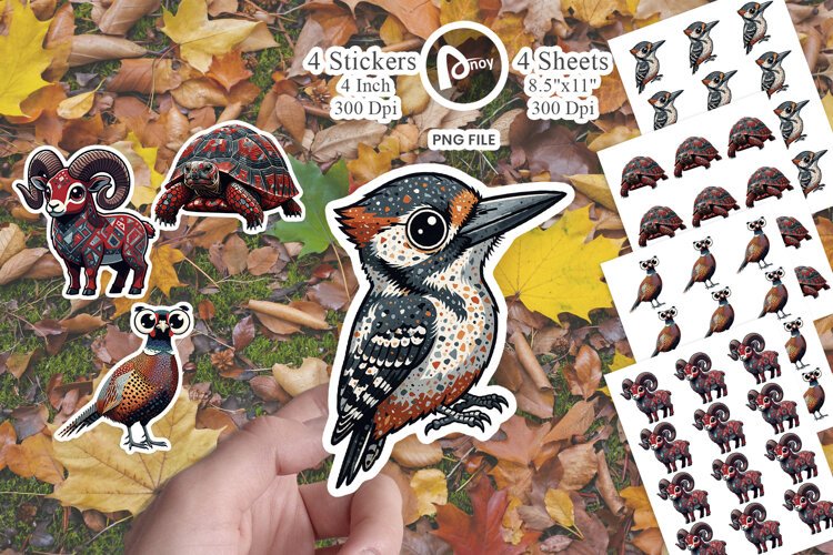 Sunset Forest Terrazzo Animal Sticker example image 1