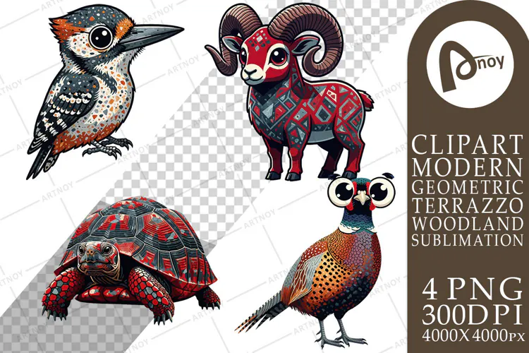 Forest Terrazzo Animal Sublimation