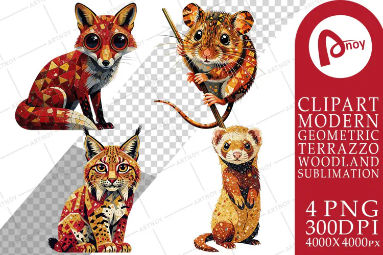 Forest Terrazzo Animal Sublimation