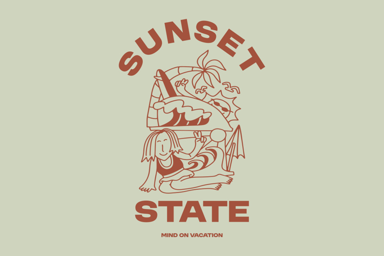 Sunset State Summer Paradise Beach T shirt Design