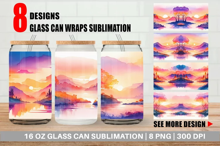 Sunsets Landscape Glass Can Wraps