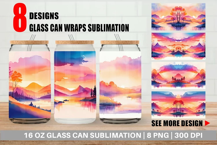 Sunsets Landscape Glass Can Wraps