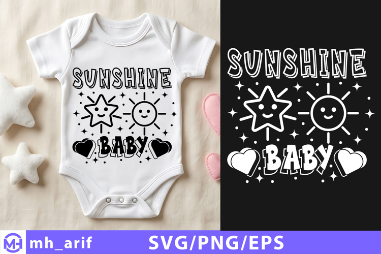 Sunshine Baby Newborn SVG PNG T Shirt Design
