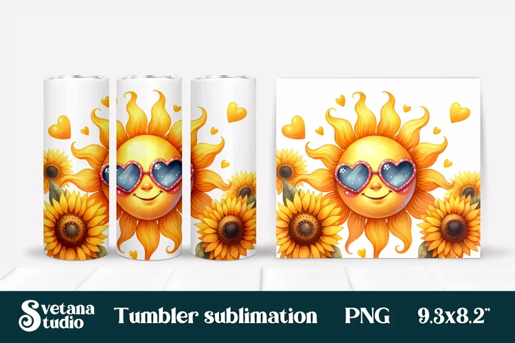 Sunshine tumbler | Summer tumbler | Floral tumbler wrap