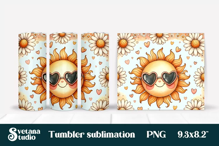 Sunshine tumbler | Summer tumbler | Floral tumbler wrap