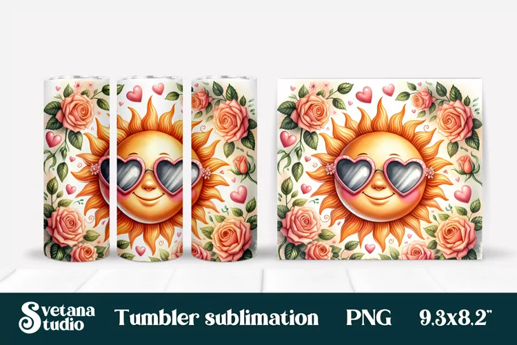 Sunshine tumbler | Summer tumbler | Floral tumbler wrap