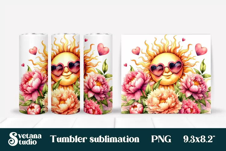 Sunshine tumbler | Summer tumbler | Floral tumbler wrap