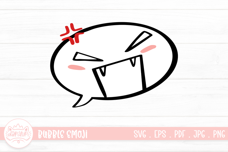 Super Angry Bubble Emoji Character Illustration