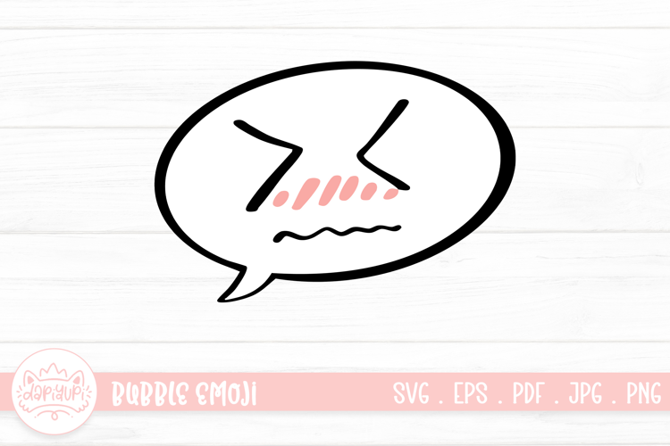 Super Embarrassing Bubble Emoji Character Illustration