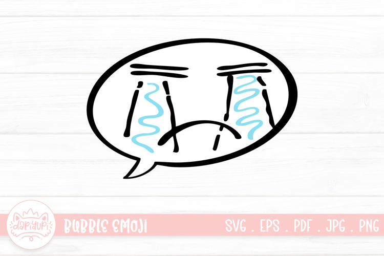 Super Sad Bubble Emoji Character Illustration