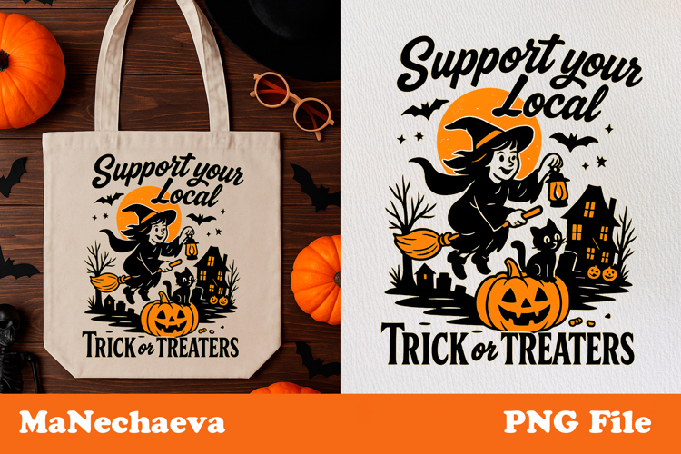 Retro Halloween Clipart | Trick or Treat Bag Sublimation