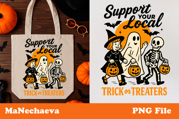 Retro Halloween Clipart | Trick or Treat Bag Sublimation