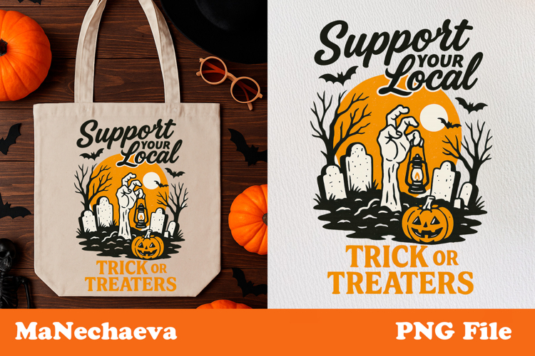 Retro Halloween Clipart | Trick or Treat Bag Sublimation