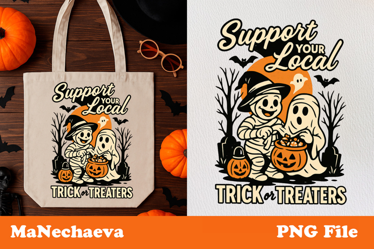 Retro Halloween Clipart | Trick or Treat Bag Sublimation