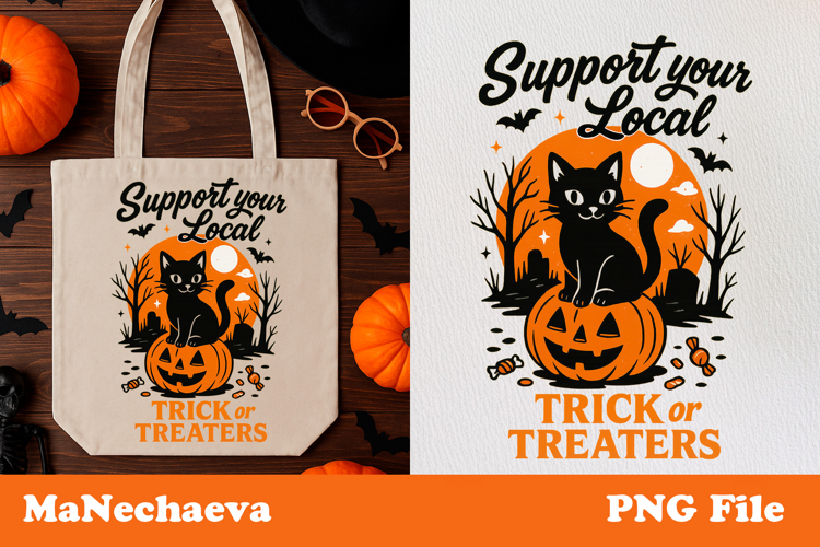 Retro Halloween Clipart | Trick or Treat Bag Sublimation