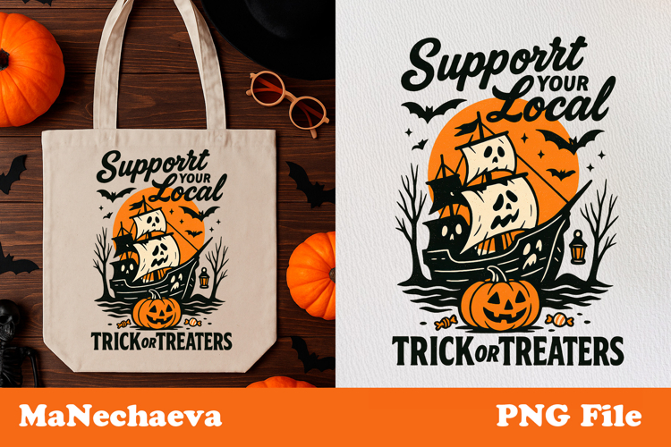 Retro Halloween Clipart | Trick or Treat Bag Sublimation