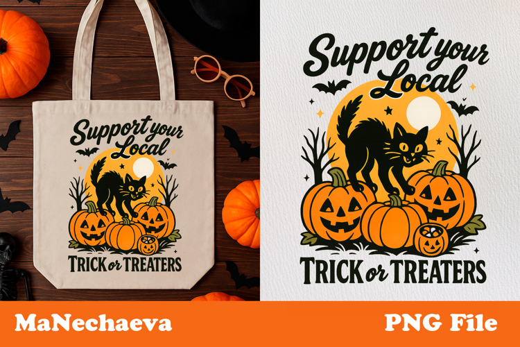 Retro Halloween Clipart | Trick or Treat Bag Sublimation