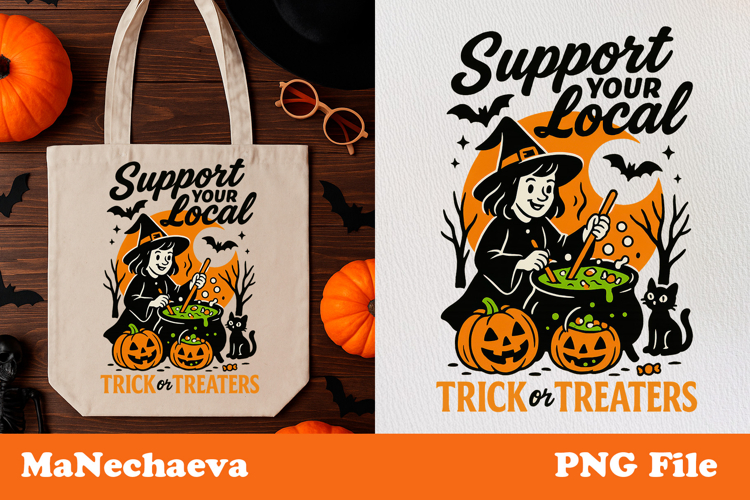 Retro Halloween Clipart | Trick or Treat Bag Sublimation
