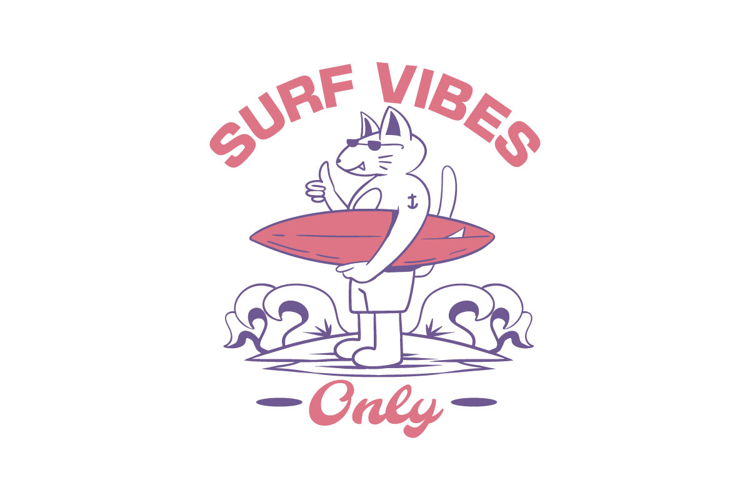Surf Vibes Only Retro Summer T-shirt Design