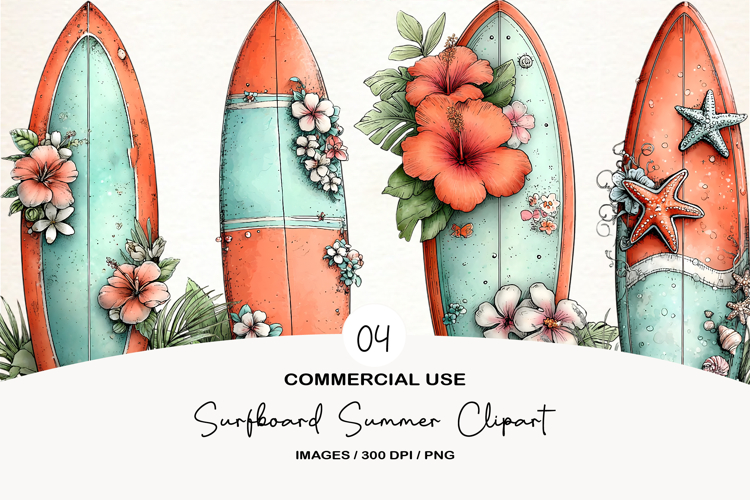 Surfboard Summer Clipart