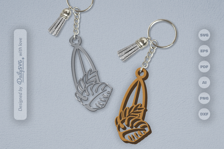 Surfing Board Summer Keychain SVG