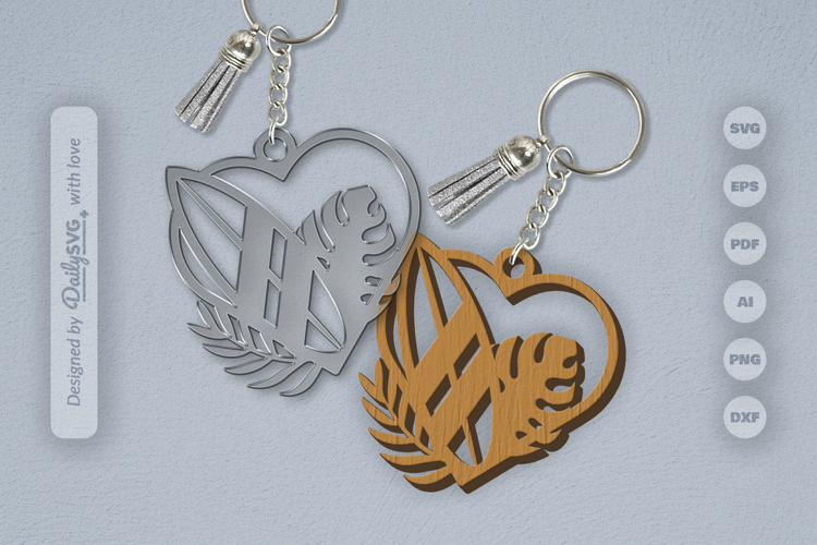 Surfing Board Summer Keychain SVG