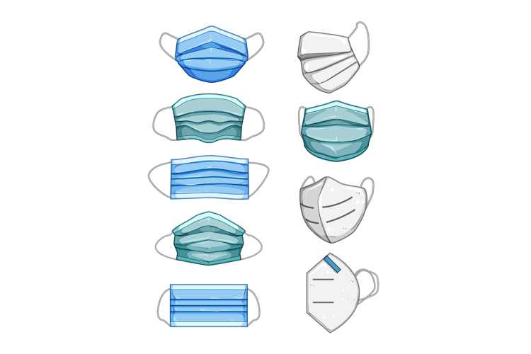 surgical mask set cartoon