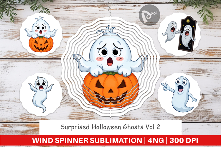 Wind Spinner Surprised Ghosts