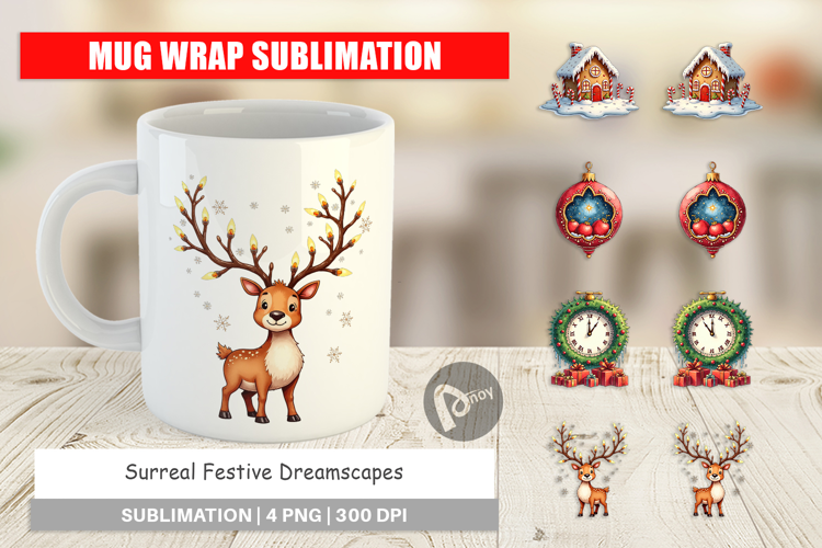 Surreal Festive Mug Wrap